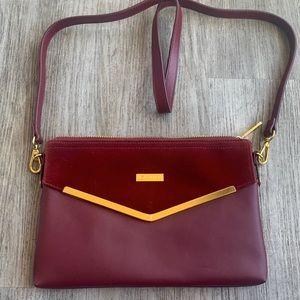 Joy & Iman leather and velour crossbody bag